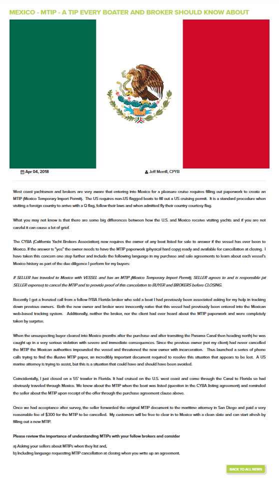 Mexico - MTIP flag and article