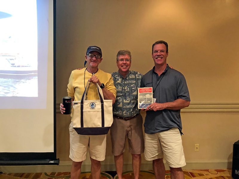 Douglas Livermore won a JMYS bag and Doug Rowe won Voyaging Under Power in a class raffle.