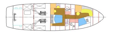 Layout - Lower Deck Staterooms and Heads