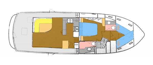 Layout: Saloon / Galley / Staterooms